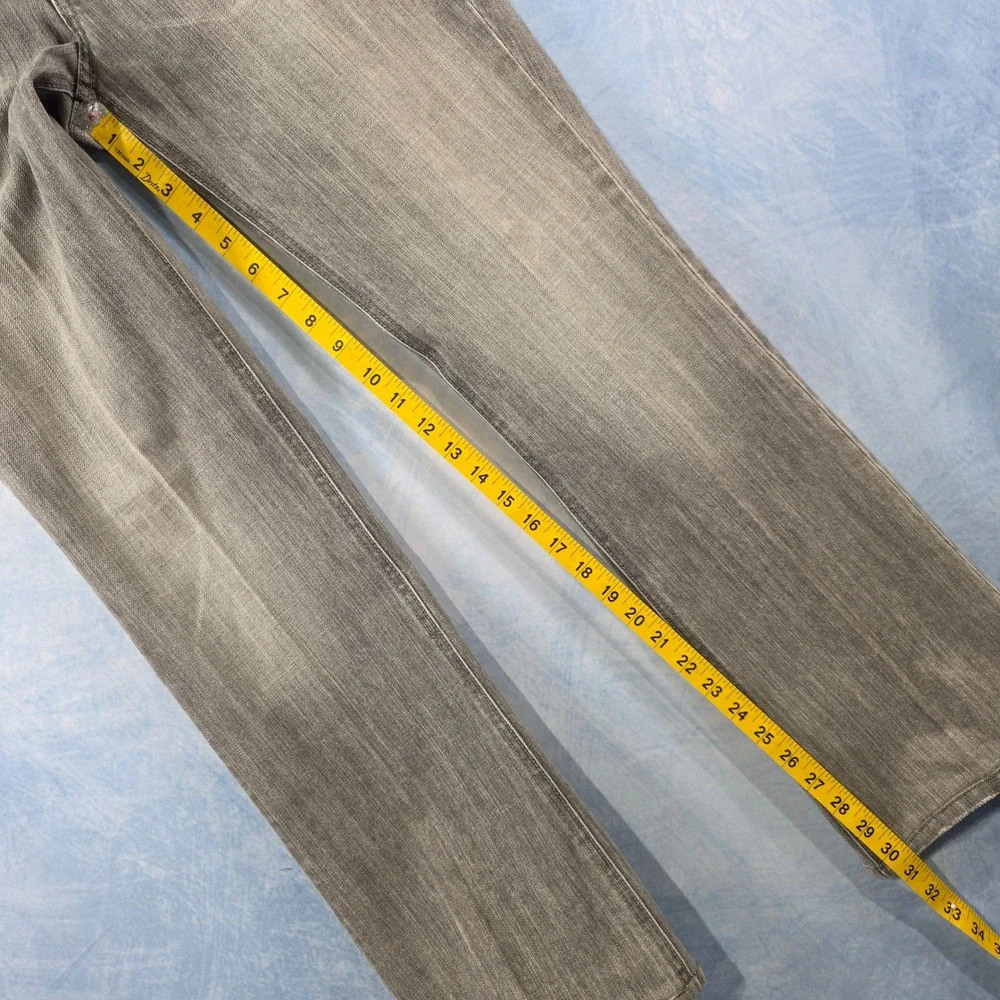 Elie Tahari Gray Wash Bootcut Jeans Lace Trim‎ Waistband Size 8 Womens